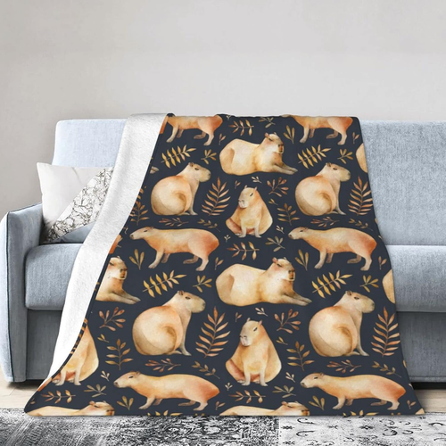 Capybaras Throw Blanket Soft Cozy Plush Warm Fleece Blanket for Sofa Couch Bed 8 - Picture 11 of 12