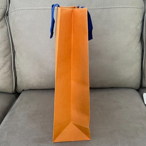 Louis Vuitton Orange Paper Empty Gift & Shopping Bag L 10" x H 14" x D 4.25" - Picture 3 of 10
