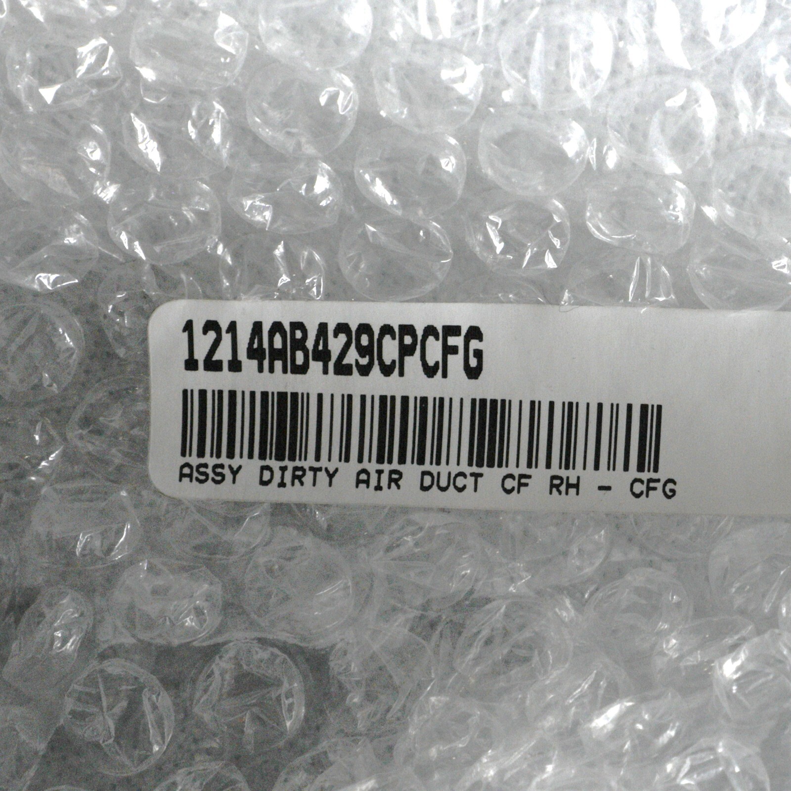 GENUINE MCLAREN DIRTY AIR DUCT ASSEMBLY CF RIGHT CFG NEW GENUINE 1214AB429CPCFG