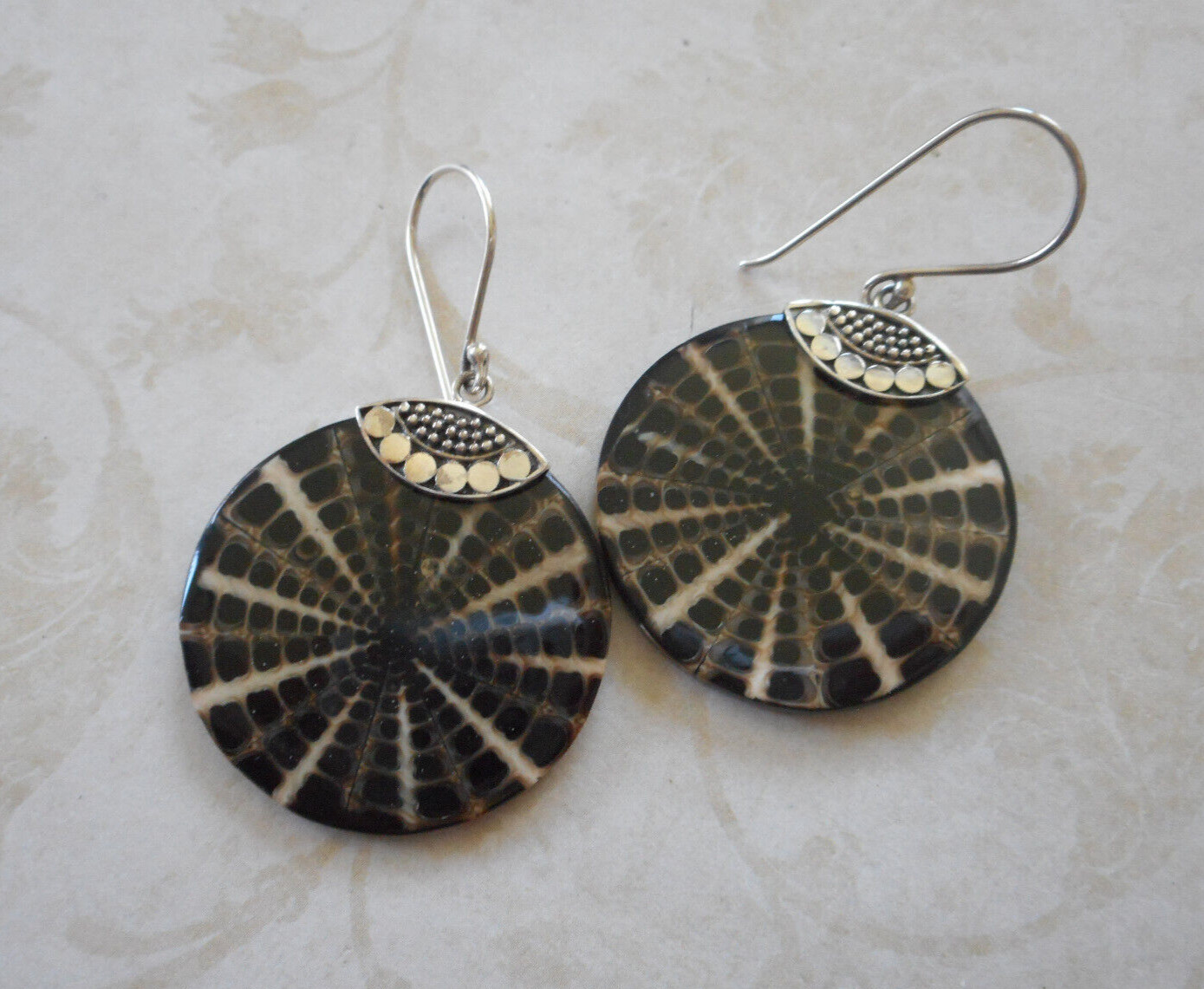 Merva Sterling Silver Shell Design Dangle Earring… - image 4