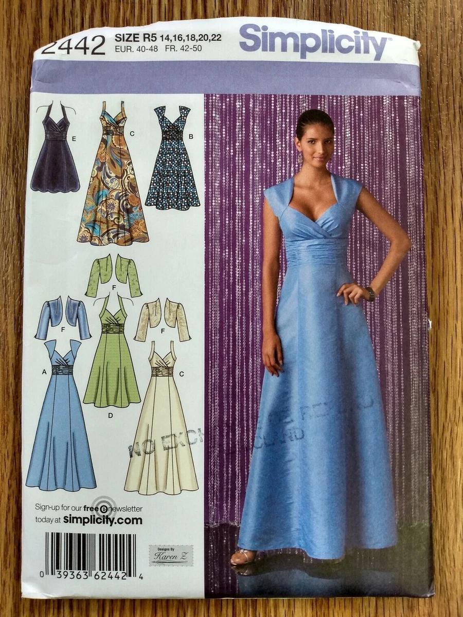 Plus Size Formal Dress Bolero Sewing Pattern Sz 14 16 18 20 22