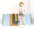 LLADRO PORCELAIN FIGURINE FISHER BOY 4809 BOY WITH FISHING ROD