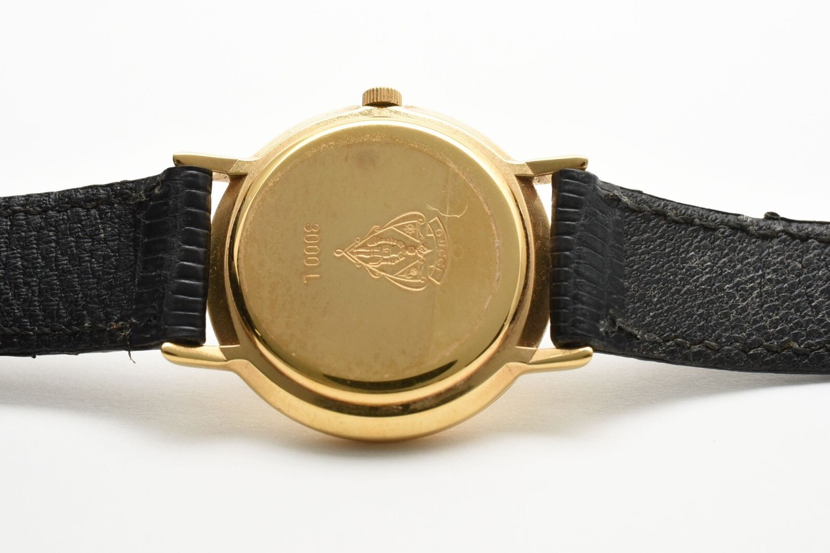 EXC+5】Vintage Gucci 3000L Gold Black Dial Men's Quartz