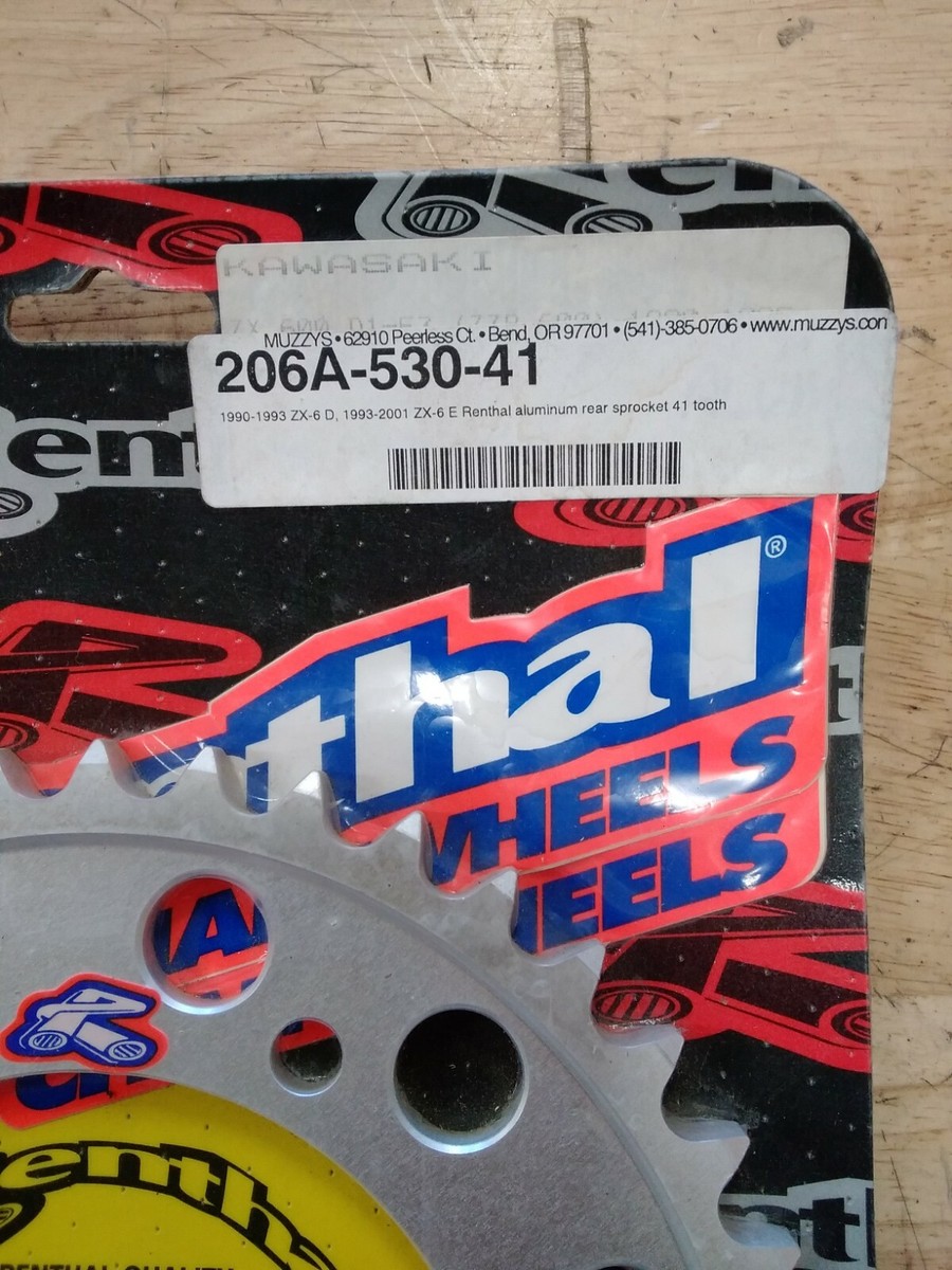 Renthal Aluminum Rear Sprocket 206A-530-41 Kawasaki 90'-93' ZX-6D