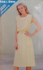 See & Sew Sewing Pattern 3820 Misses Dress Very Loose Fitting Size 8-12 VTG UC