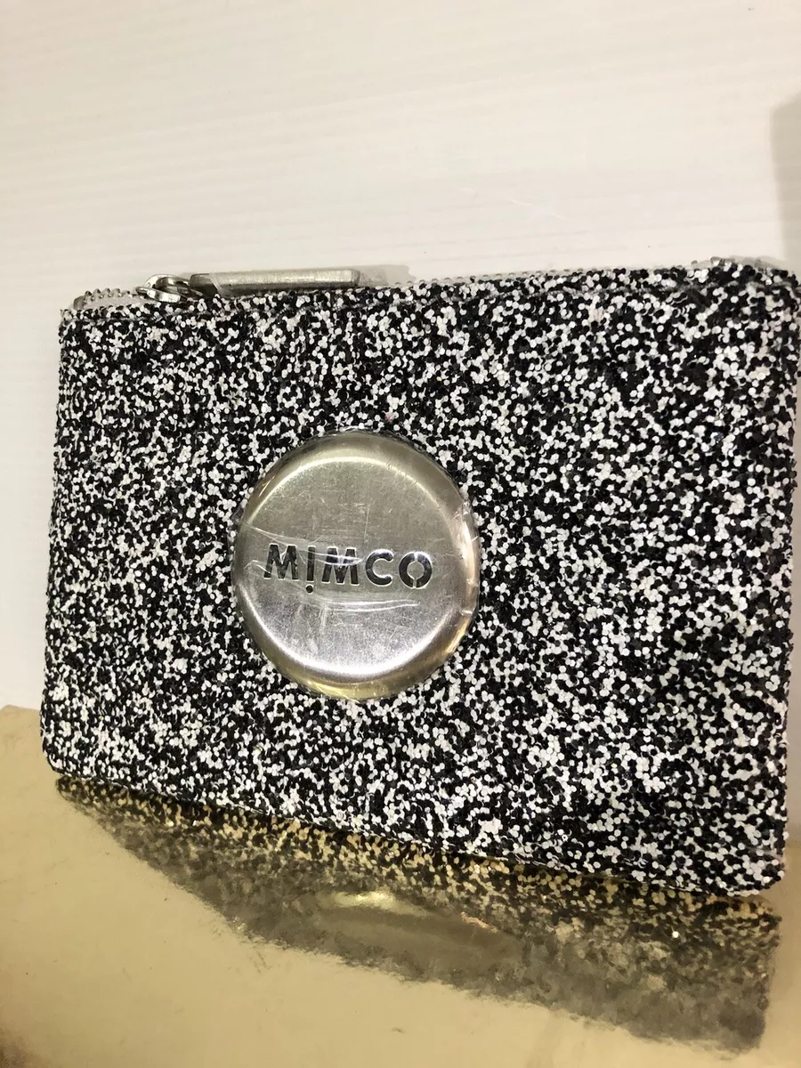 Mimco Small MiM BNWT Leather Brand New pouch Dust Bag Black Marble