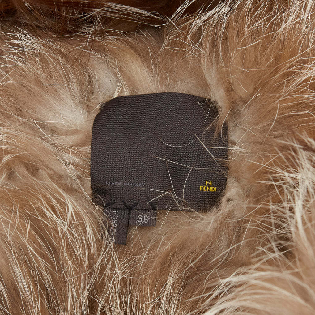 FENDI brown fur long sleeve crop jacket with detachable FENDI brown fur long sleeve crop jacket with detachable