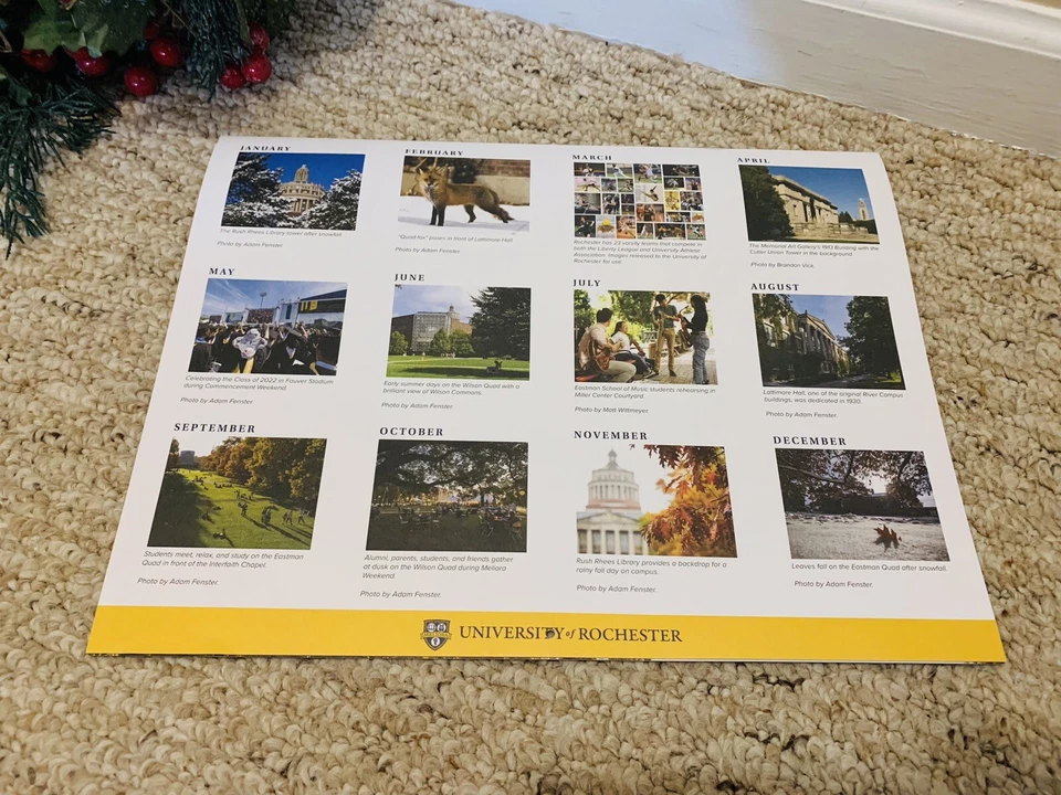 University of Rochester Academic Calendar 2023 Meliora Hanging Wall Calendar  NEW | eBay