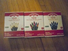 Holiday Time 100ct Mini Lights Green Wire 23 FT Long Blue Clear, Multicolor