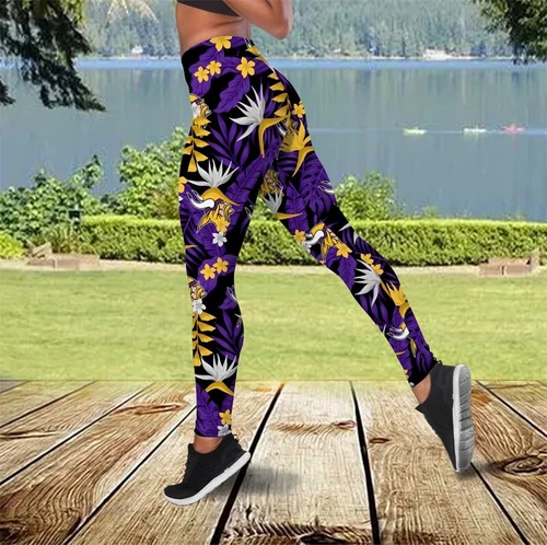 Minnesota Football Leggings Yoga Pants, Vikings Hawaii Football Leggings, Vikings Game Day Football Leggings