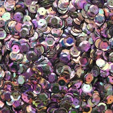 8mm Cup Sequins Violet Purple Rainbow Iris Shiny Metallic. Made in USA