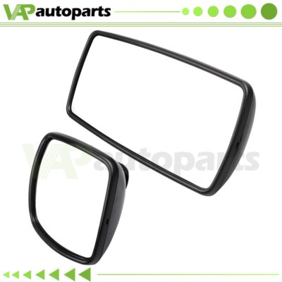Pair Heated Manual Truck Mirrors – Main & Wide View For Freightliner M2 Columbia – Chrome, Autodayplus - View #3