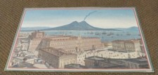 STAMPA  Italia antica tipo mini-gouache 9 x 18 cm leggi. -- NAPOLI ANTICA
