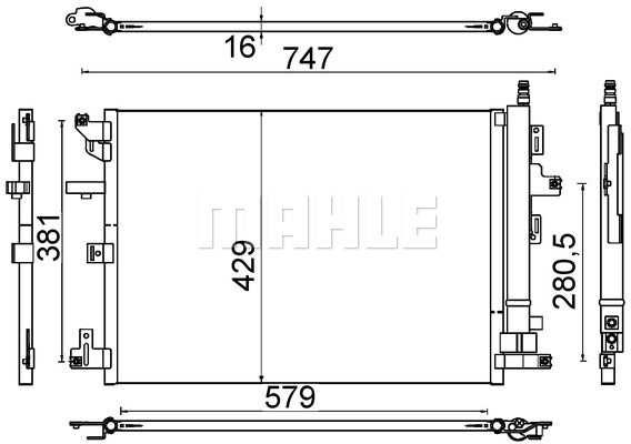 MAHLE AC 635 000S Condenser, air conditioning for VOLVO
