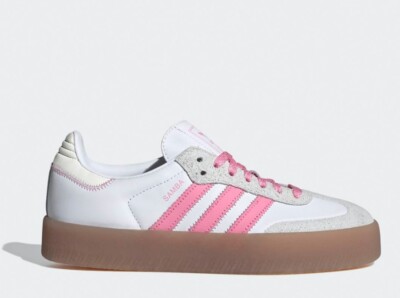 Adidas originals Women's SAMBAE Sneakers white pink GUM IE9109 leather new