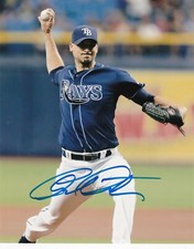 CHARLIE MORTON  TAMPA BAY RAYS  ACTION SIGNED 8x10