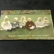 1910 Gary Products RPPC babies Postcard-stamped-w/crease