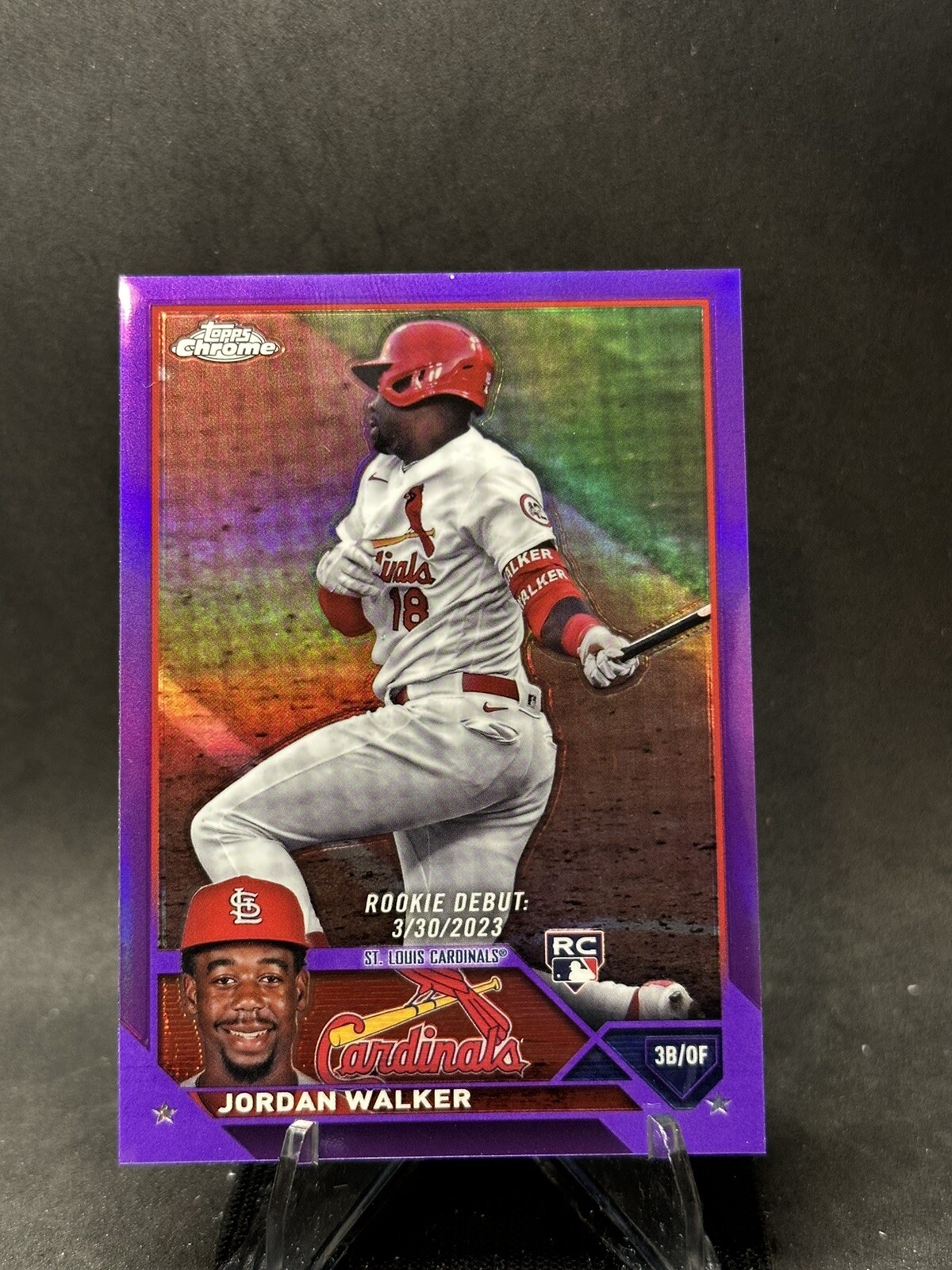 2023 Topps Chrome Update Rookie Debut Jordan Walker Purple /250 #USC150 Cardinal