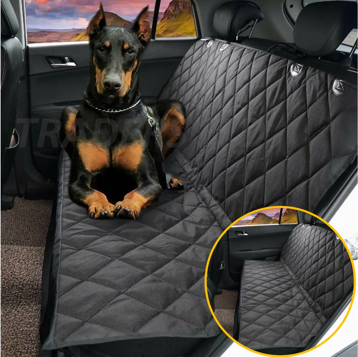 Heavy Duty PREMIUM Quilted Dog Car Rear Back Seat Cover FOR