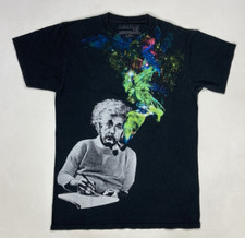 Albert Einstein Graphic T-shirt Men Small Bla...