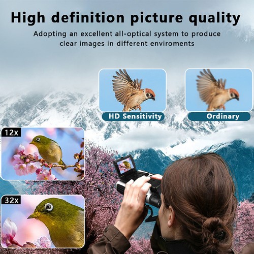 12x32 Binoculars With Camera 2.4 Inch Color Display 2.5K 48MP Video Photo Kit - Picture 4 of 24
