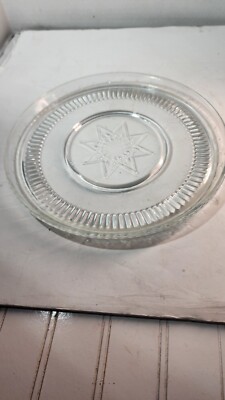 Antique Vintage Clear Glass Flowerpot Planter Drain Plate Saucer 11''