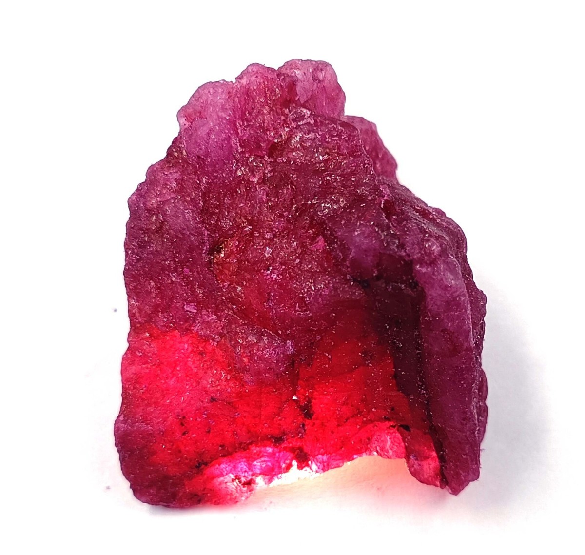 Dyed 128.10 Ct Natural Uncut Red Ruby Rough Certified Gemstone NSK
