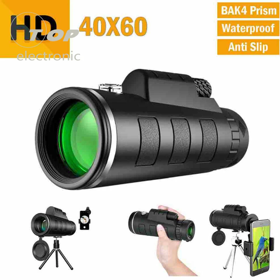 HD Monocular Starscope Phone Camera Zoom Lense 40X60 Tripod Holder Telescope New - Image 2 of 4
