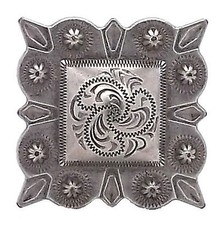 Berry Square Concho 1.5" 3.8 cm Screwback in Antique Nickel 2323-21