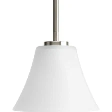 Progress Lighting Bravo Collection 1-Light Brushed Nickel Mini Pendant