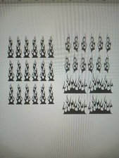 2 Flame paint mask stencil slot car 1/64 ho lexan body bsrt viper tyco wizzard