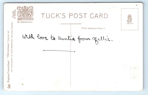 POSTCARD CHRISTMAS GREETINGS - RAPHAEL TUCK AND SONS - EMBOSSED 542 - Picture 2 of 2