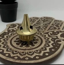 Small Brass Cone Incense Stick Burner Censer Holder