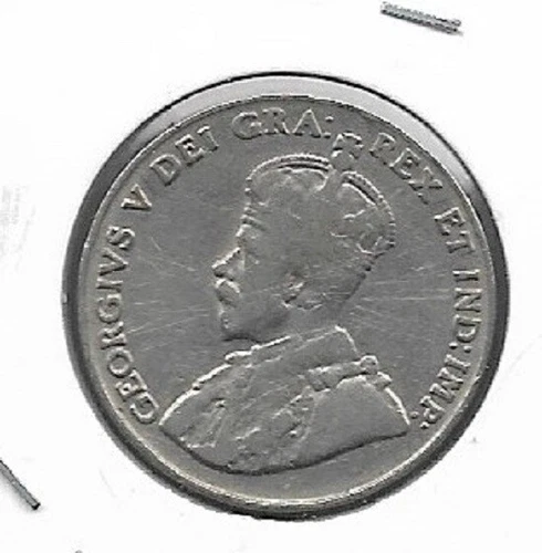 1923 Canada 5 Five Cents Nickel Coin George V