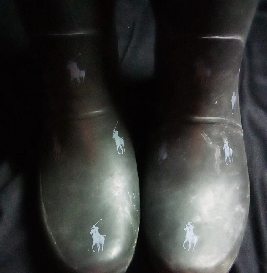 Botas Polo Ralph Lauren Femininas Tamanho 10 Preto Roxo - Imagem 3 de 3