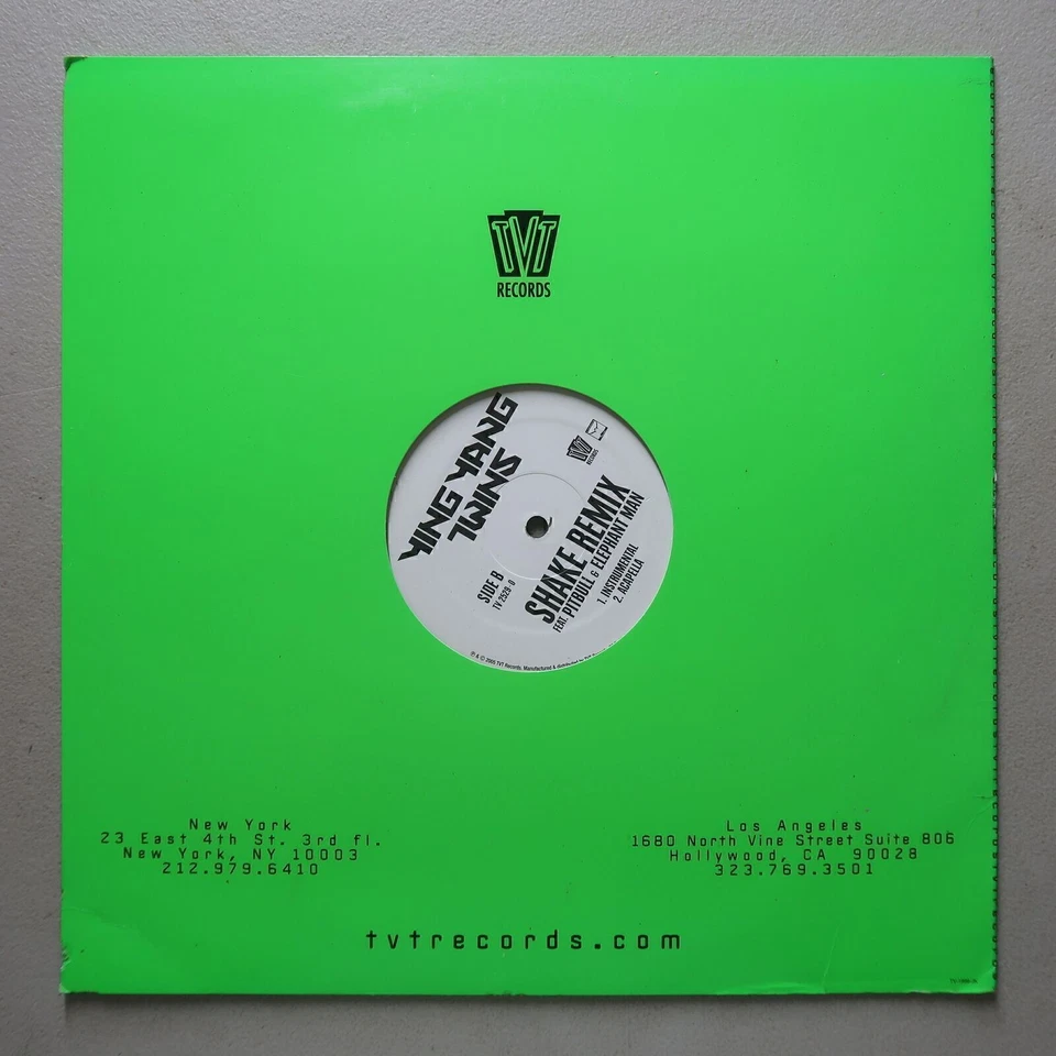 Ying Yang twins ft Pitbull/Elephant Man Shake remix 12" Single TVT Promo Exc 63 Foto 2 de 4
