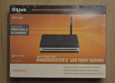 D-Link DPR-1260 Multifunction Rangebooster G USB Print Server New in Box, Sealed