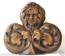 Green Man Reproduction Medieval Church Misericord Carving Unique Hand Made Gift
