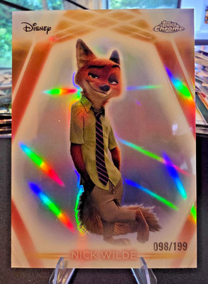 2026 Topps Chrome Disney Zootopia Nick Wilde Refractor CNE-61 /199 Etch Foil
