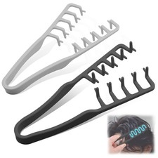 2 Pcs Texture Comb, Voluminous Wide-Toothed Hair Large, Black Grey