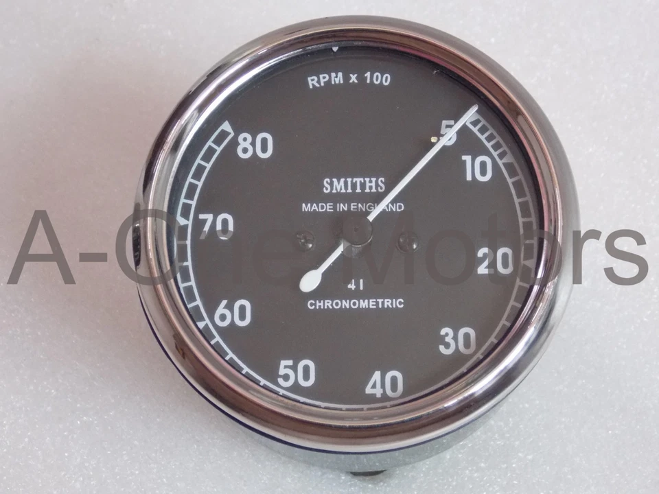 Replica Smiths Tacho Meter 5-8000 Rpm Tachometer 4:1 Ratio Fit For Vintage Bike - Image 2 of 4