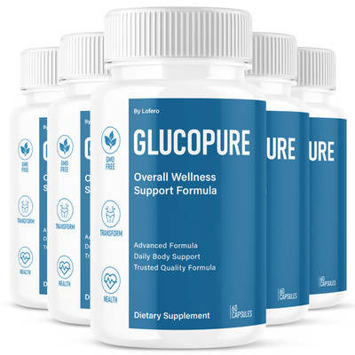 (5 Pack) GlucoPure Capsules Blood Support, Gluco Pure Supplement (300 Capsules)