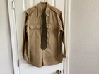 Vintage US Army Shirt Mens 15.5x32 Khaki 1951 Military Uniform Post WWII