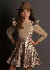 Joyfolie Girl's Romy Jumper in Rosegold Floral Size 12 OR 14 NWT School Dance
