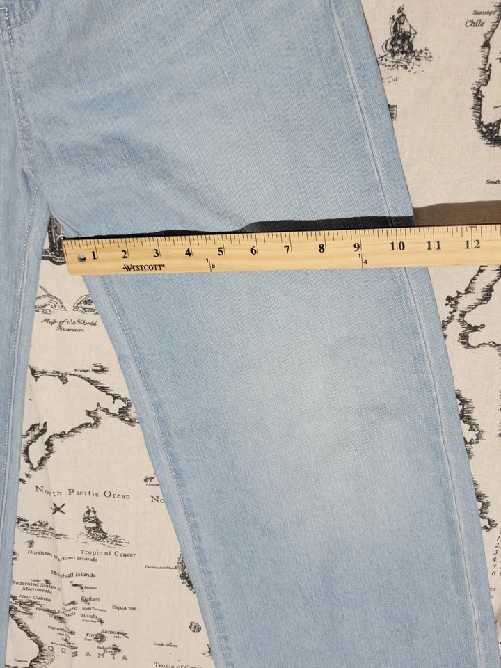 Old Navy Girls Size 16 High Rise Baggy Wide Leg Light Wash Jeans Built-In Waist - Image 3 of 4