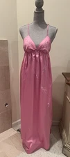 NWT Vintage Natori Nightgown Day Dress Round Hem Pink Strapless Small