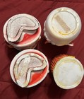 Set Of 4 Vintage Christmas Votive Holders Plastic Santa’s, Snowman, Angel 1973 — photo 4