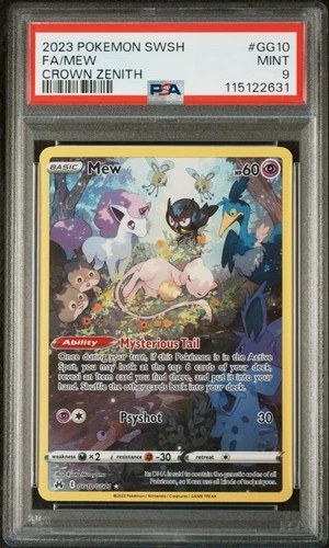 2023 POKEMON SWORD & SHIELD CROWN ZENITH #GG10 FULL ART/MEW PSA 9