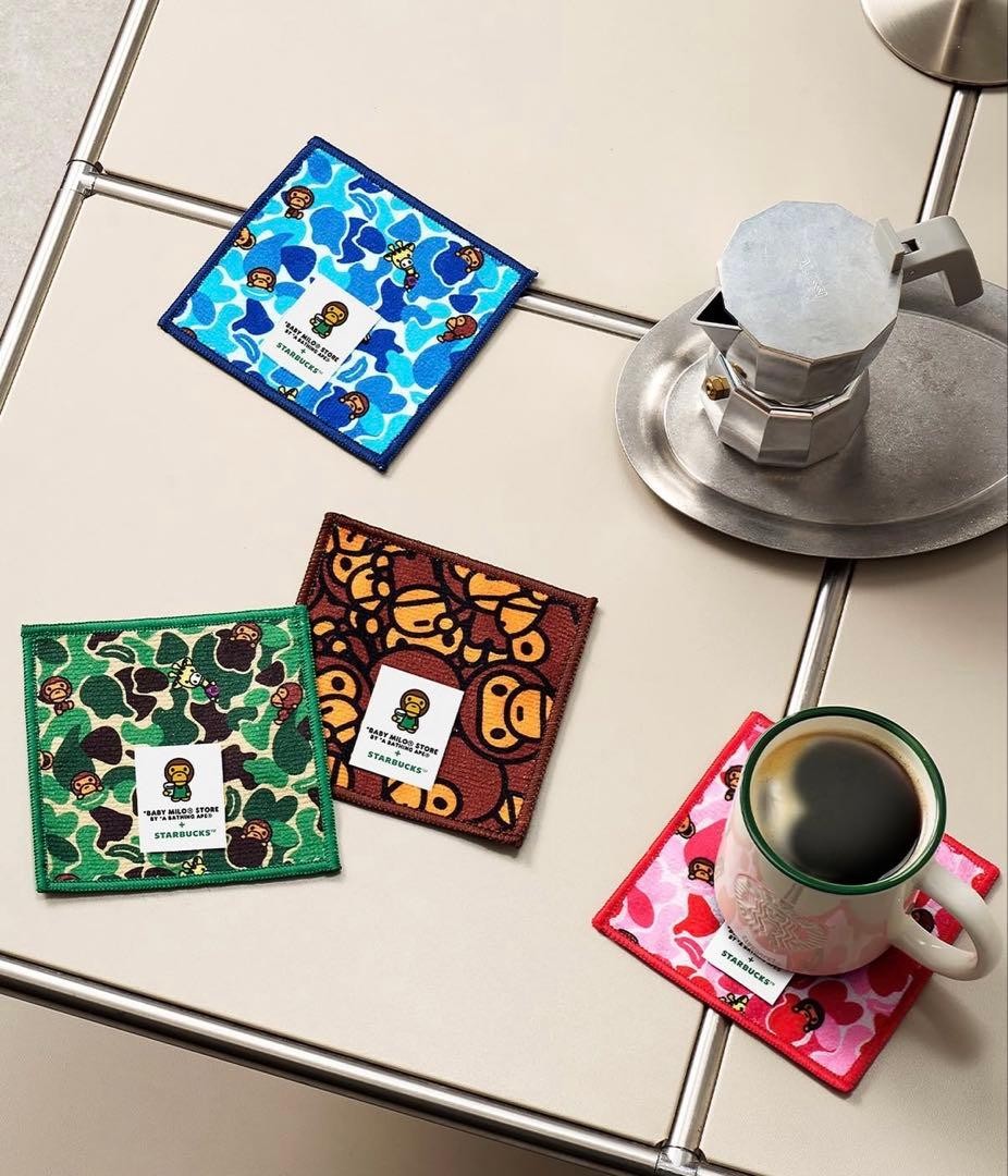Korean Starbucks BAPE × Starbucks BABY MILO coaster set of 4