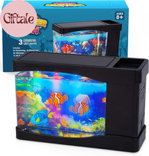 Artificial Fish Tank Virtual Ocean Toy in Motion Lamp - Mini Office Desk Aquariu